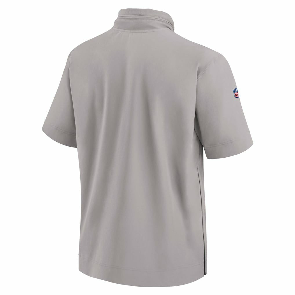 Miami Dolphins 2024 Sideline Coach Short Sleeve Half-Zip Hoodie Jacket - Gray sale