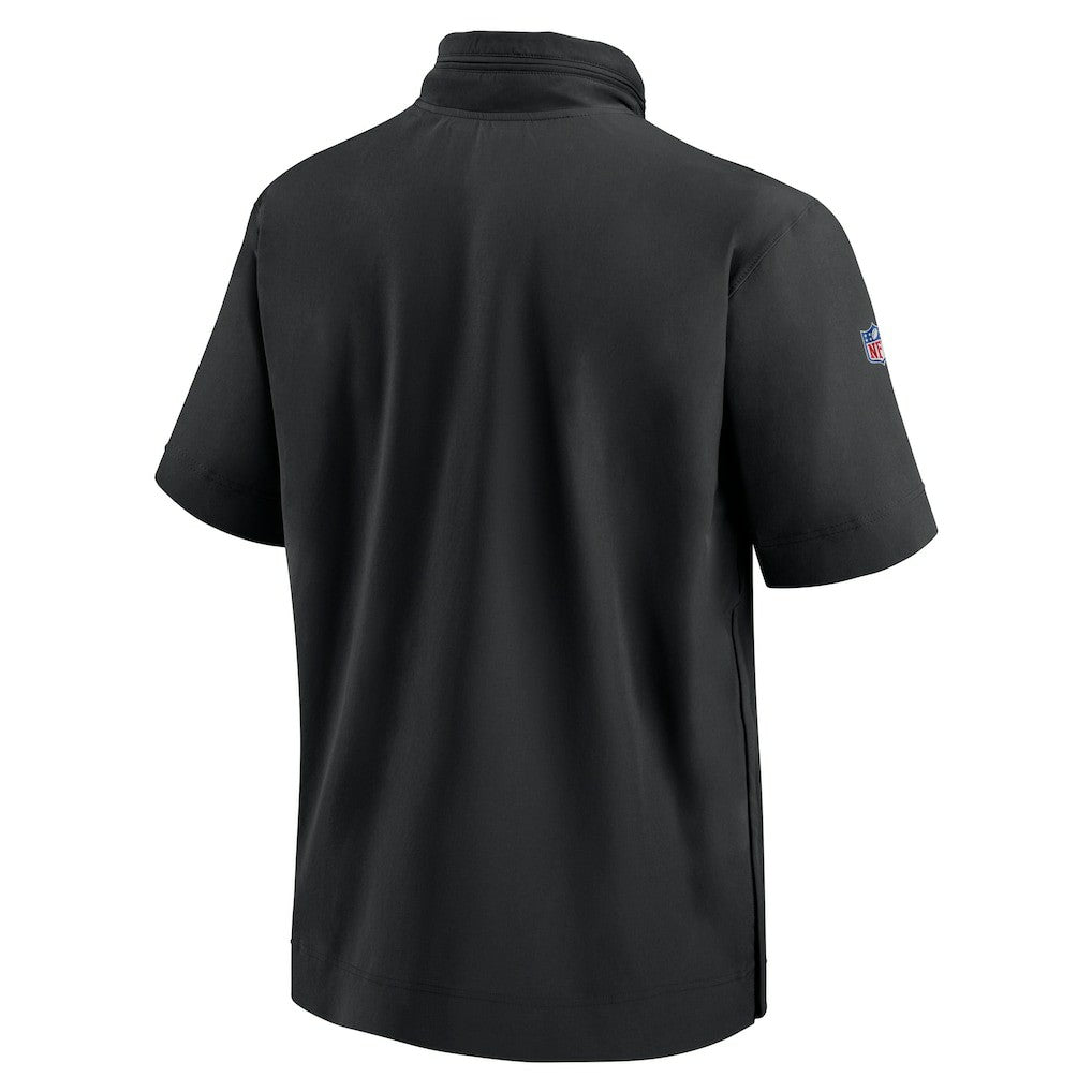 Minnesota Vikings 2024 Sideline Coach Short Sleeve Half-Zip Hoodie Jacket - Black for sale