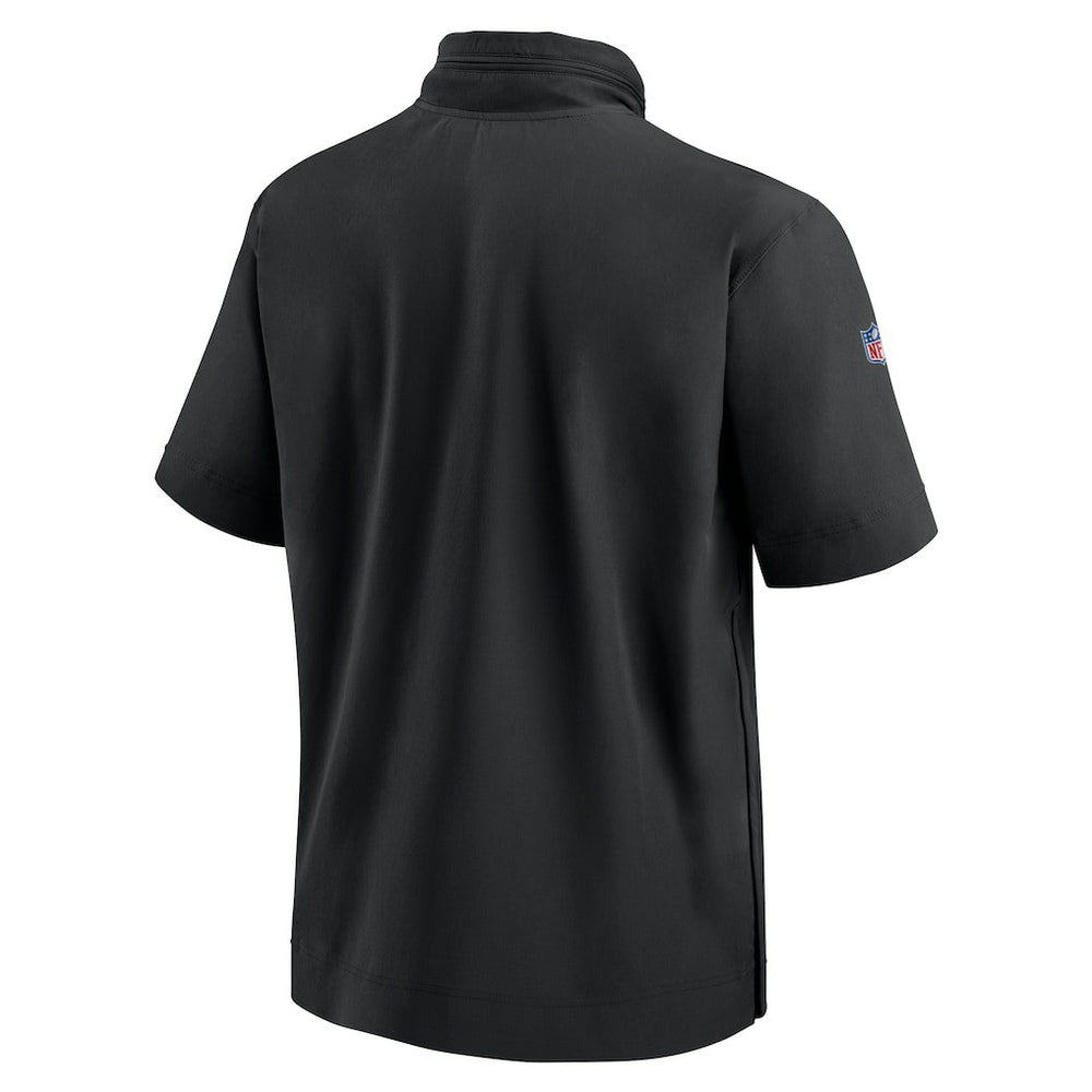 Minnesota Vikings 2024 Sideline Coach Short Sleeve Half-Zip Hoodie Jacket - Black for sale