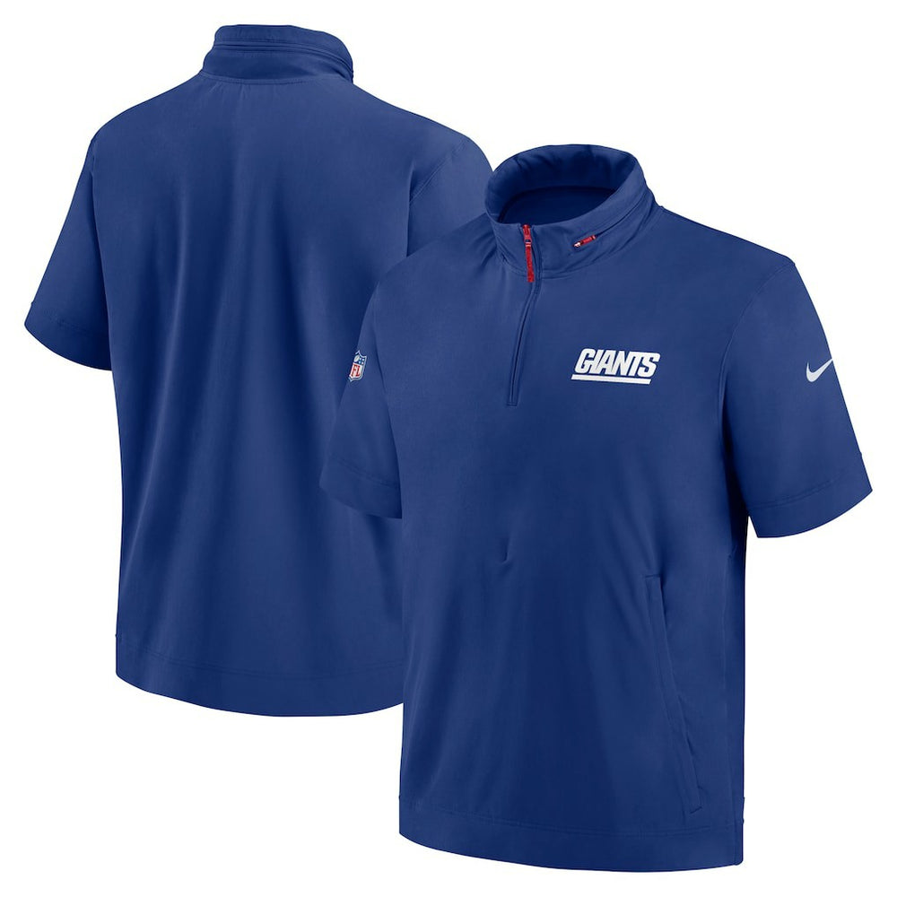 New York Giants 2024 Sideline Coach Short Sleeve Half-Zip Hoodie Jacket - Royal cheap