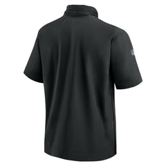New York Jets 2024 Sideline Coach Short Sleeve Half-Zip Hoodie Jacket - Black sale