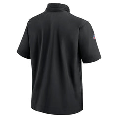 San Francisco 49ers 2024 Sideline Coach Short Sleeve Half-Zip Hoodie Jacket - Black sale