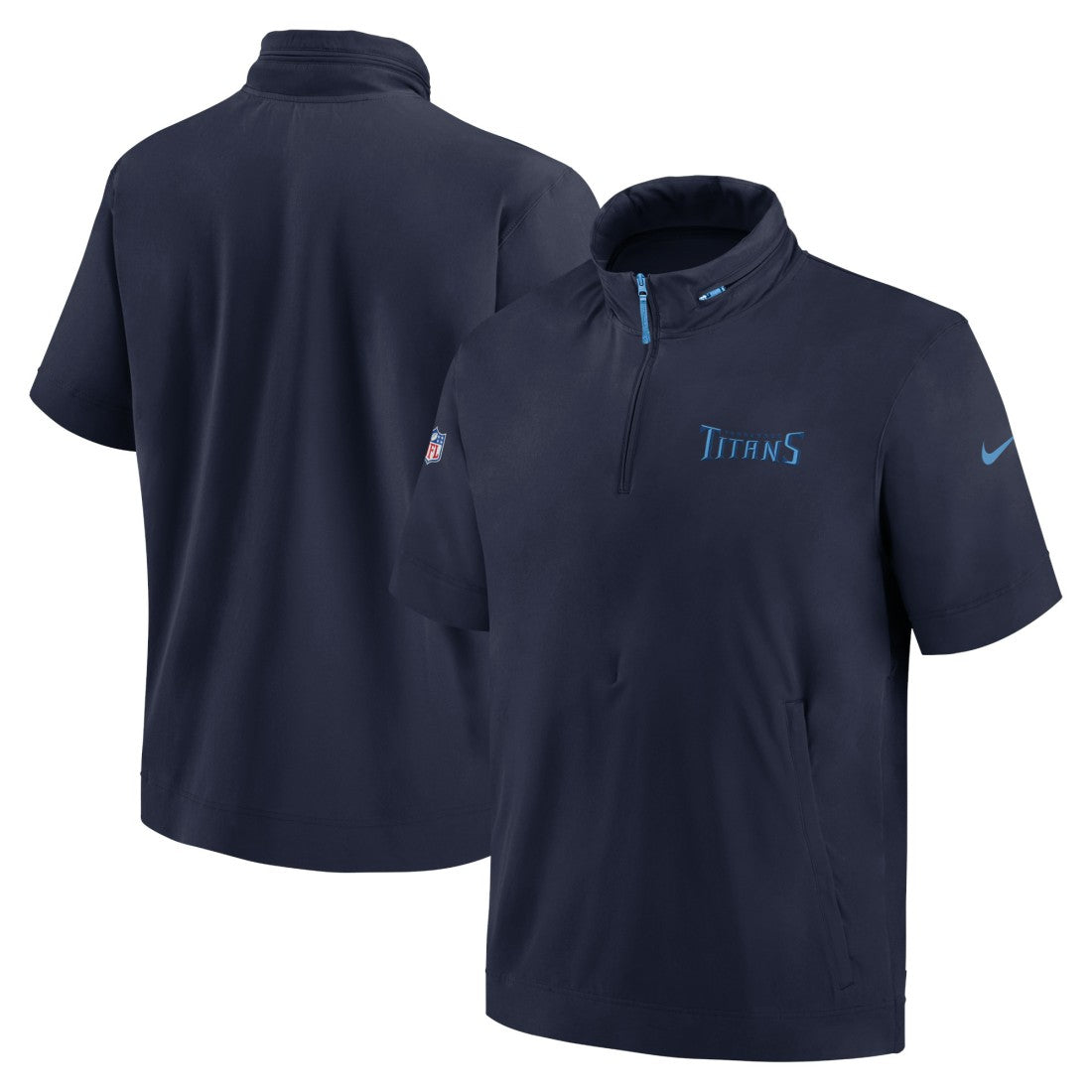 Tennessee Titans 2024 Sideline Coach Short Sleeve Half-Zip Hoodie Jacket - Navy online