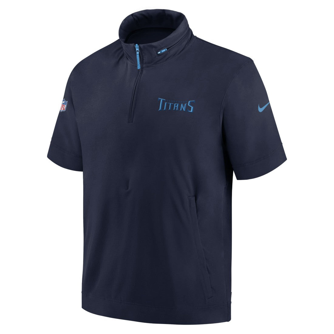 Tennessee Titans 2024 Sideline Coach Short Sleeve Half-Zip Hoodie Jacket - Navy online