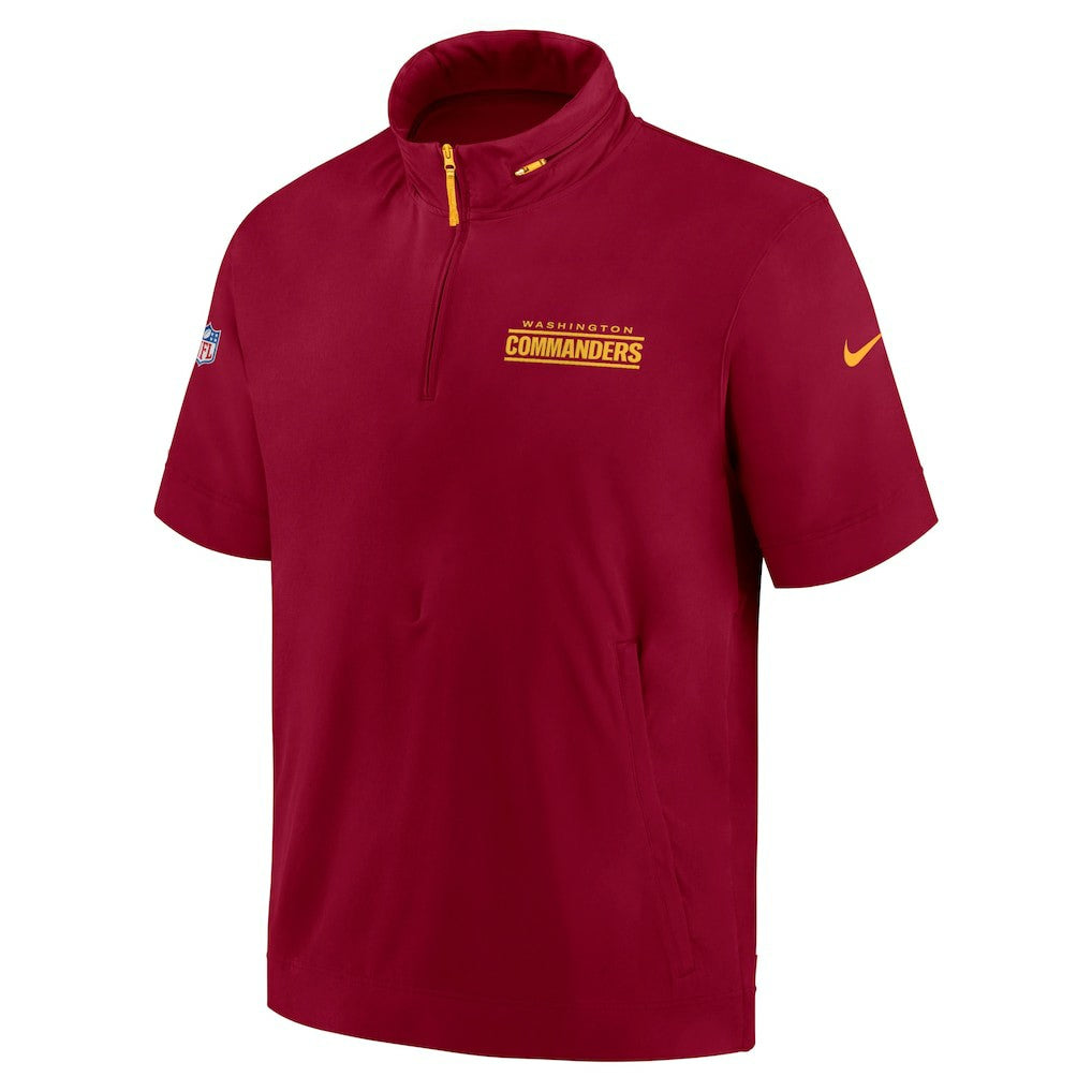 Washington Commanders 2024 Sideline Coach Short Sleeve Half-Zip Hoodie Jacket - Burgundy discount