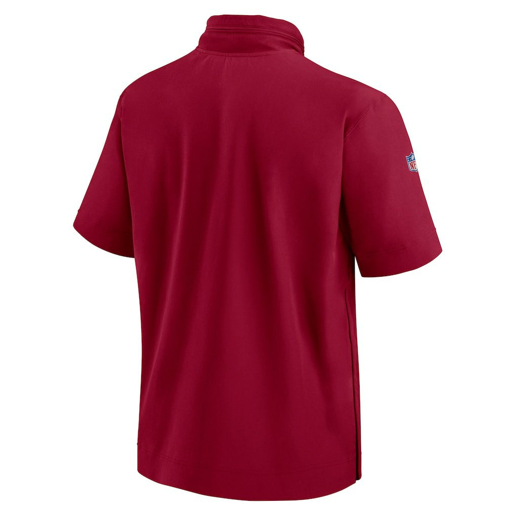 Washington Commanders 2024 Sideline Coach Short Sleeve Half-Zip Hoodie Jacket - Burgundy discount