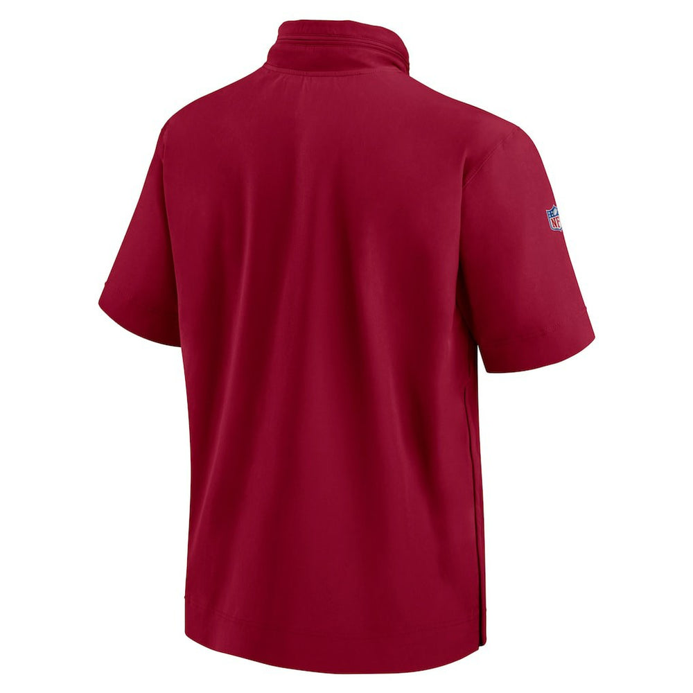 Washington Commanders 2024 Sideline Coach Short Sleeve Half-Zip Hoodie Jacket - Burgundy discount