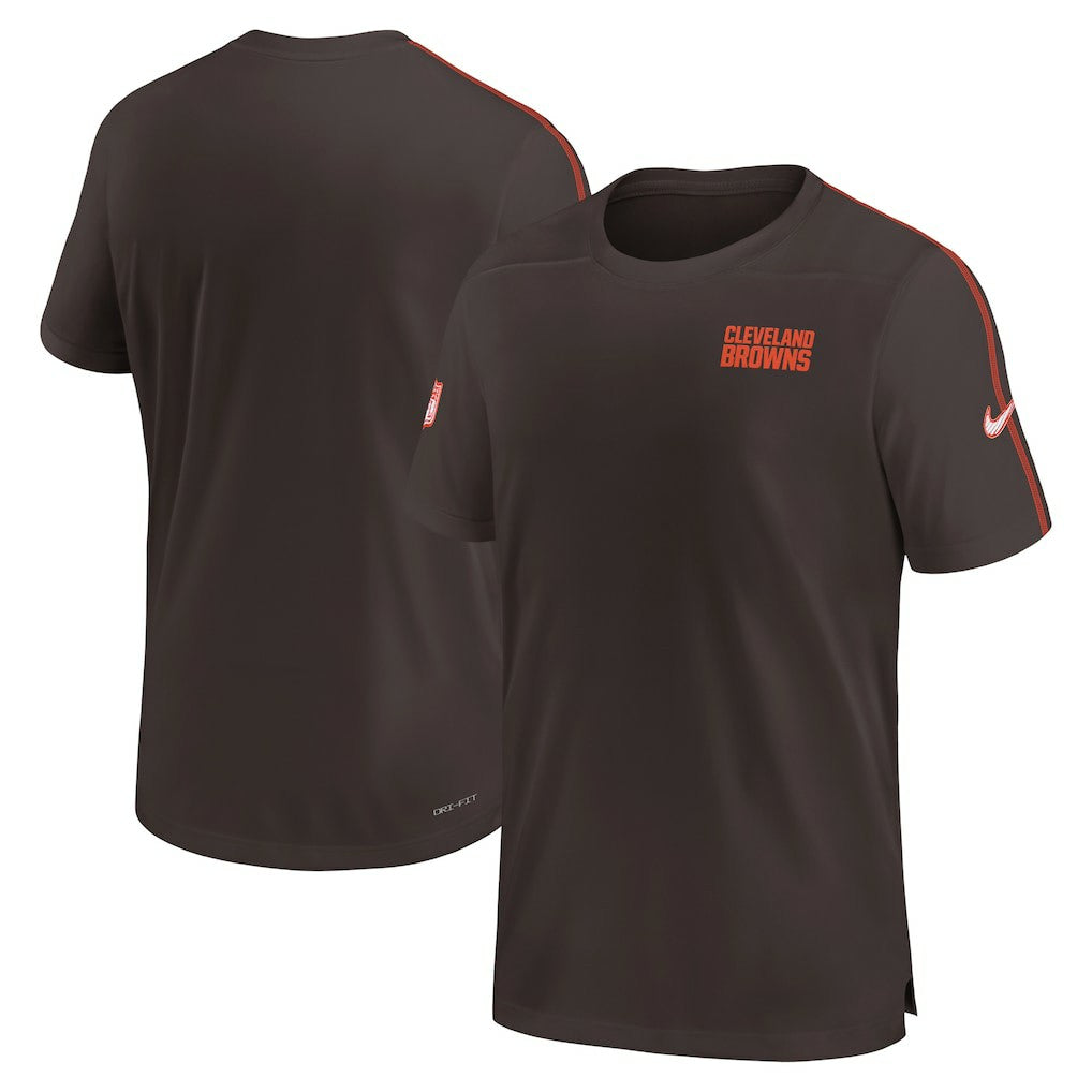 Cleveland Browns 2024 Sideline Coach UV Performance T-Shirt - Brown outlet