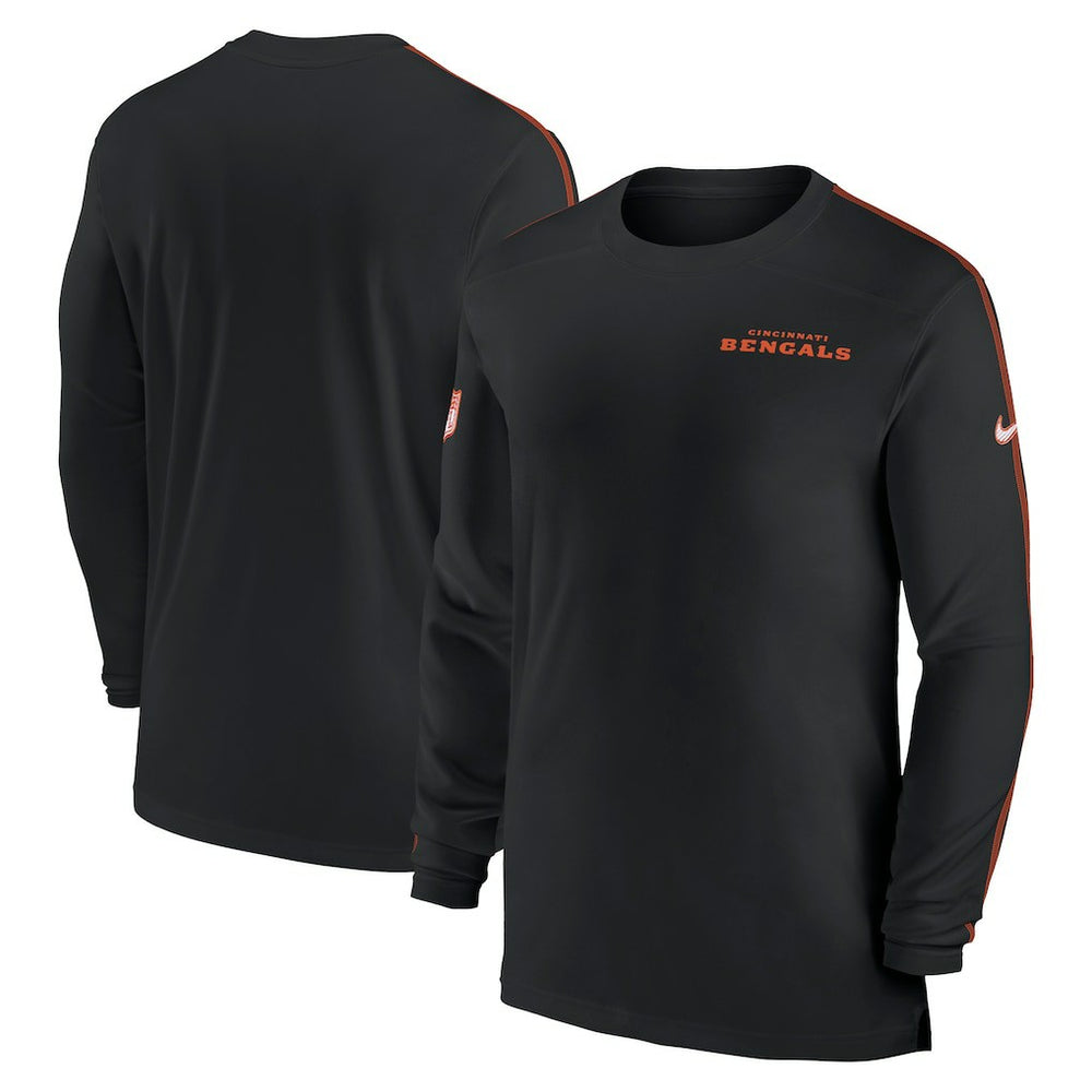 Cincinnati Bengals Sideline Coach UV Performance Long Sleeve T-Shirt - Black sale