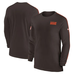 Cleveland Browns Sideline Coach UV Performance Long Sleeve T-Shirt - Brown discount