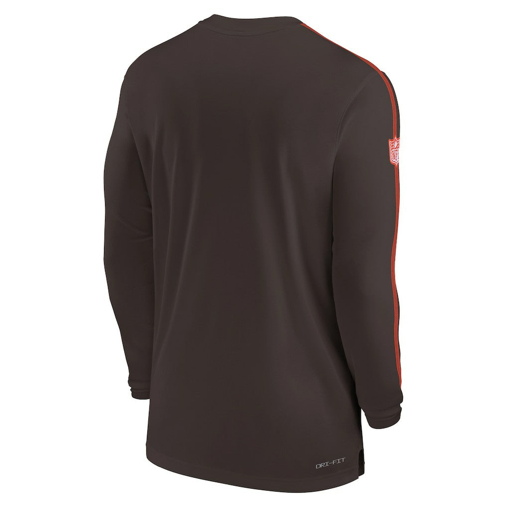 Cleveland Browns Sideline Coach UV Performance Long Sleeve T-Shirt - Brown discount