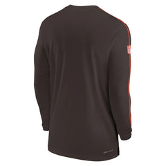 Cleveland Browns Sideline Coach UV Performance Long Sleeve T-Shirt - Brown discount