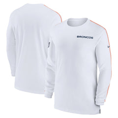 Denver Broncos Sideline Coach UV Performance Long Sleeve T-Shirt - White on sale