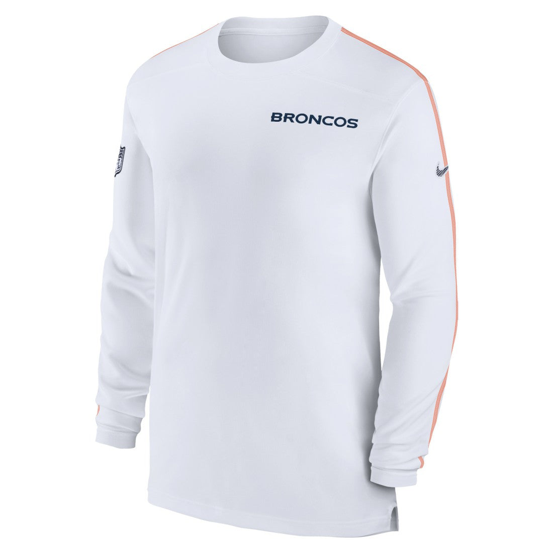 Denver Broncos Sideline Coach UV Performance Long Sleeve T-Shirt - White on sale