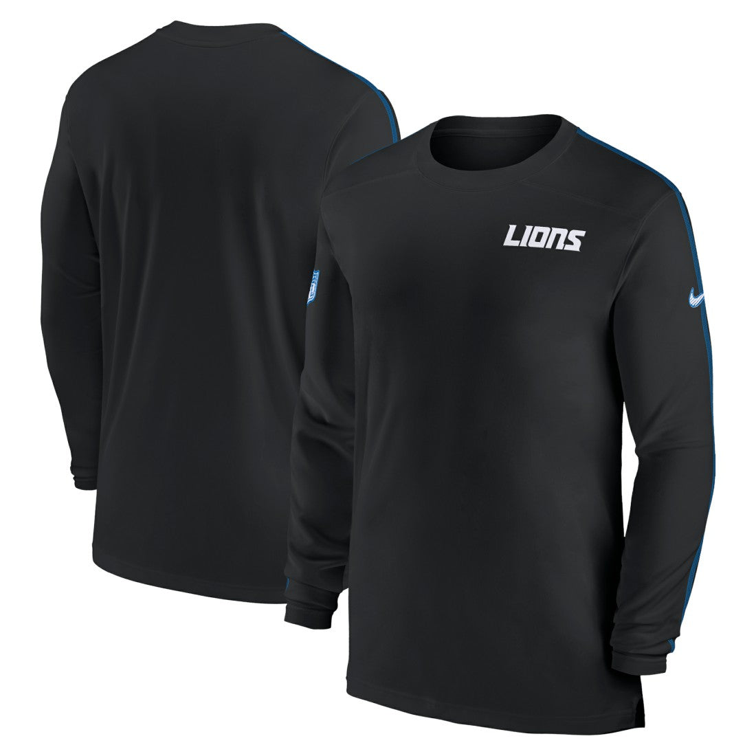 Detroit Lions Sideline Coach UV Performance Long Sleeve T-Shirt - Black sale