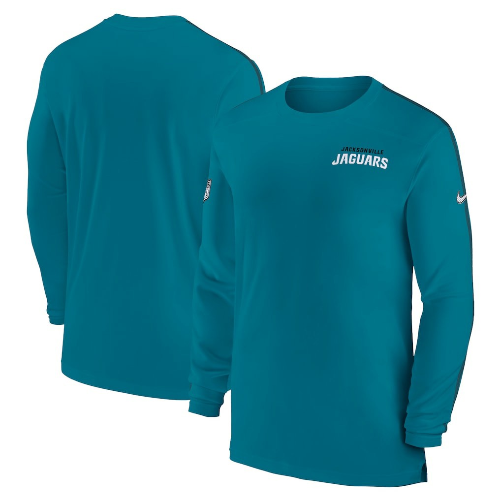 Jacksonville Jaguars Sideline Coach UV Performance Long Sleeve T-Shirt - Teal sale