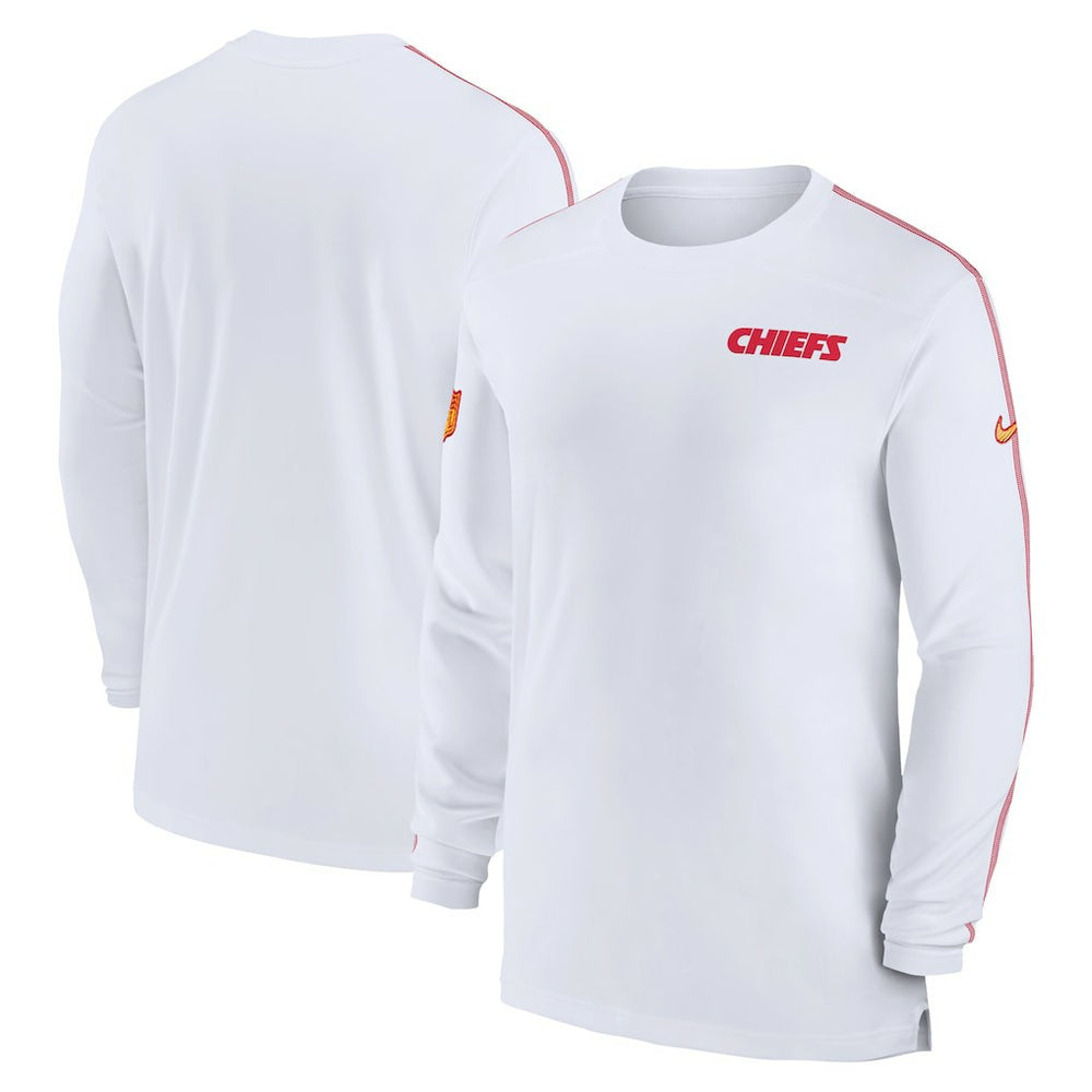 Kansas City Chiefs Sideline Coach UV Performance Long Sleeve T-Shirt - White for sale
