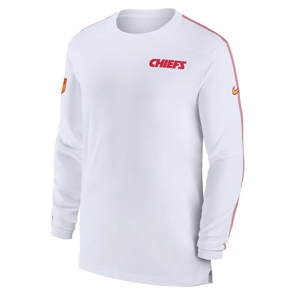 Kansas City Chiefs Sideline Coach UV Performance Long Sleeve T-Shirt - White for sale