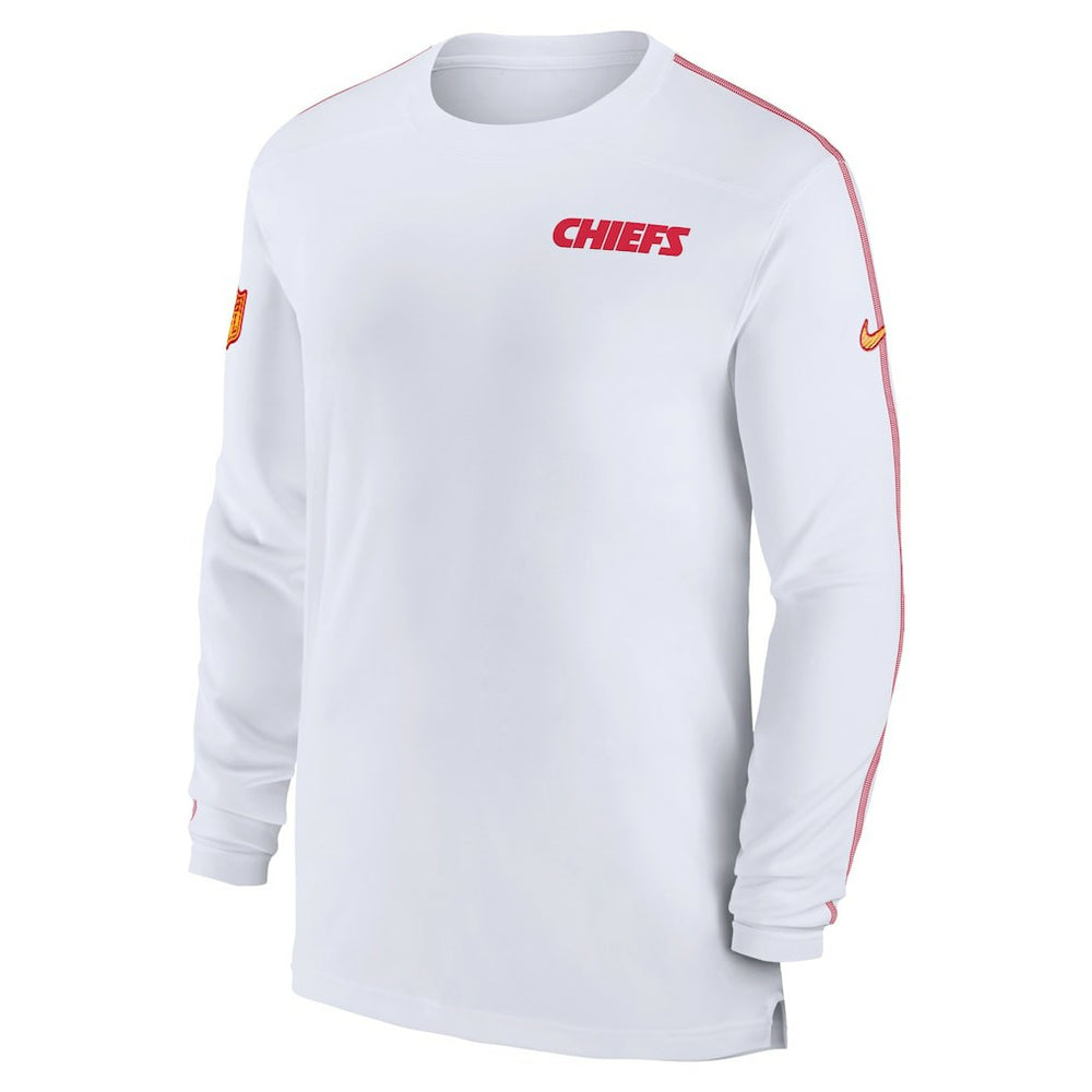 Kansas City Chiefs Sideline Coach UV Performance Long Sleeve T-Shirt - White for sale