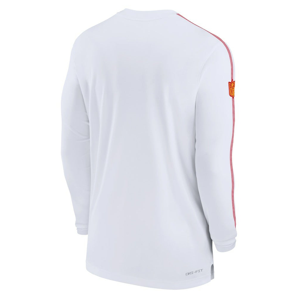 Kansas City Chiefs Sideline Coach UV Performance Long Sleeve T-Shirt - White for sale