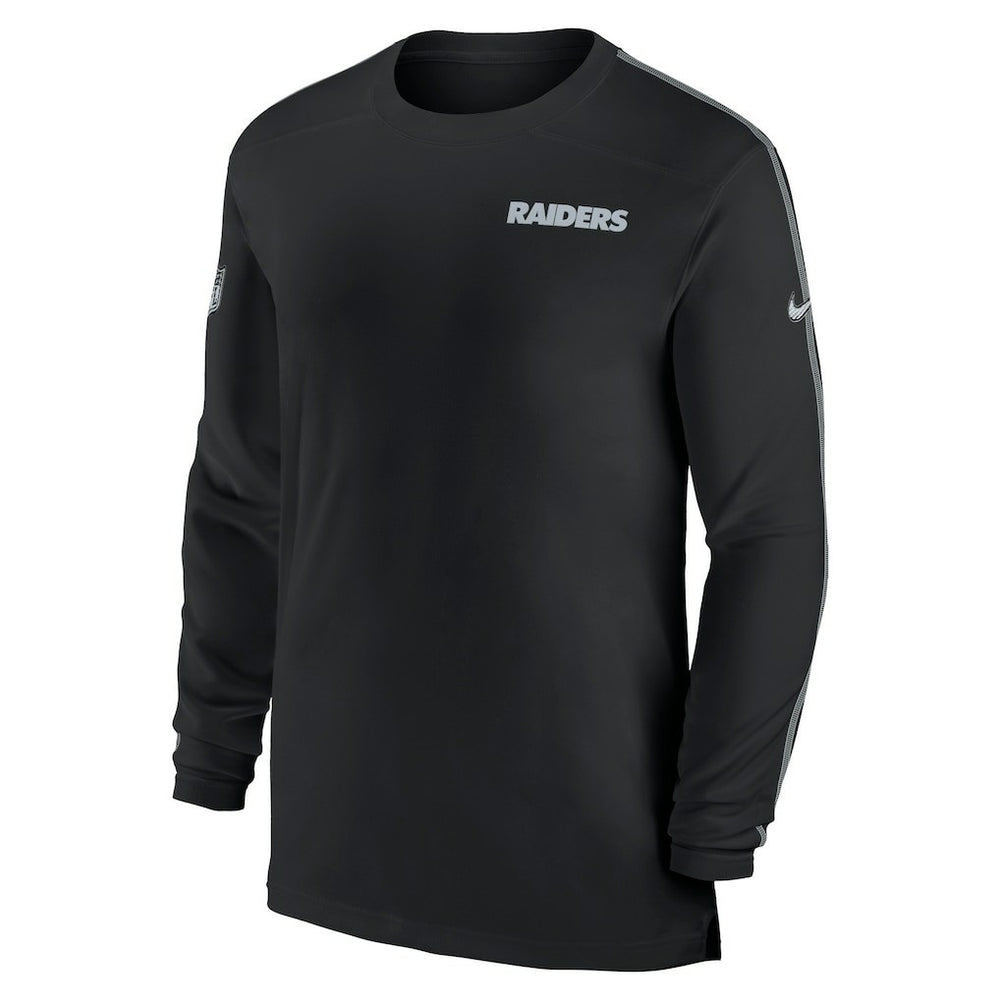 Las Vegas Raiders Sideline Coach UV Performance Long Sleeve T-Shirt - Black for sale