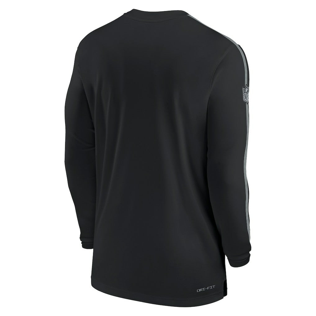 Las Vegas Raiders Sideline Coach UV Performance Long Sleeve T-Shirt - Black for sale