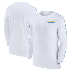 Los Angeles Chargers Sideline Coach UV Performance Long Sleeve T-Shirt - White on sale