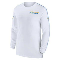 Los Angeles Chargers Sideline Coach UV Performance Long Sleeve T-Shirt - White on sale