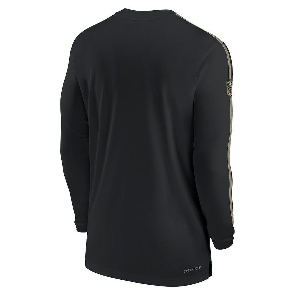 New Orleans Saints Sideline Coach UV Performance Long Sleeve T-Shirt - Black for sale