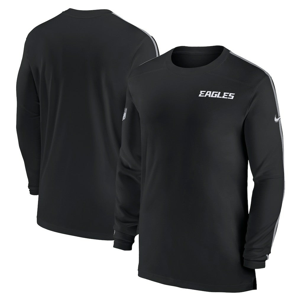 Philadelphia Eagles Sideline Coach UV Performance Long Sleeve T-Shirt - Black discount