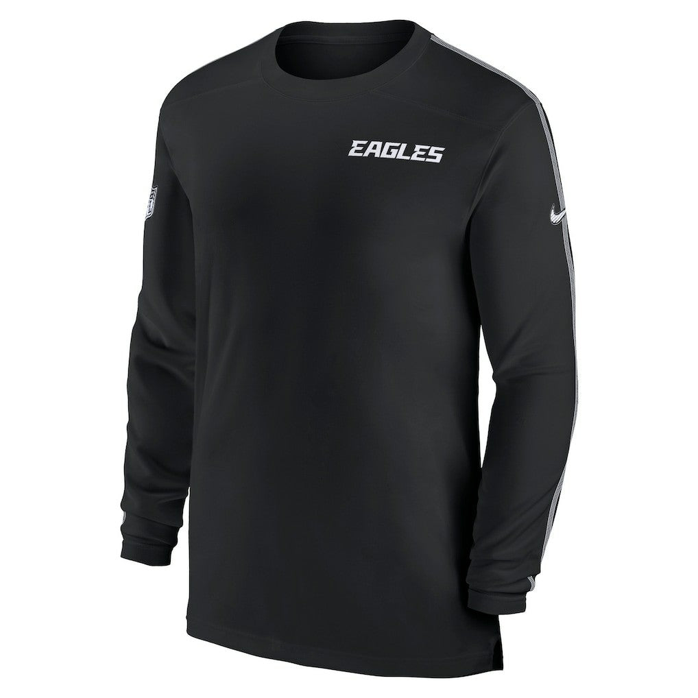 Philadelphia Eagles Sideline Coach UV Performance Long Sleeve T-Shirt - Black discount