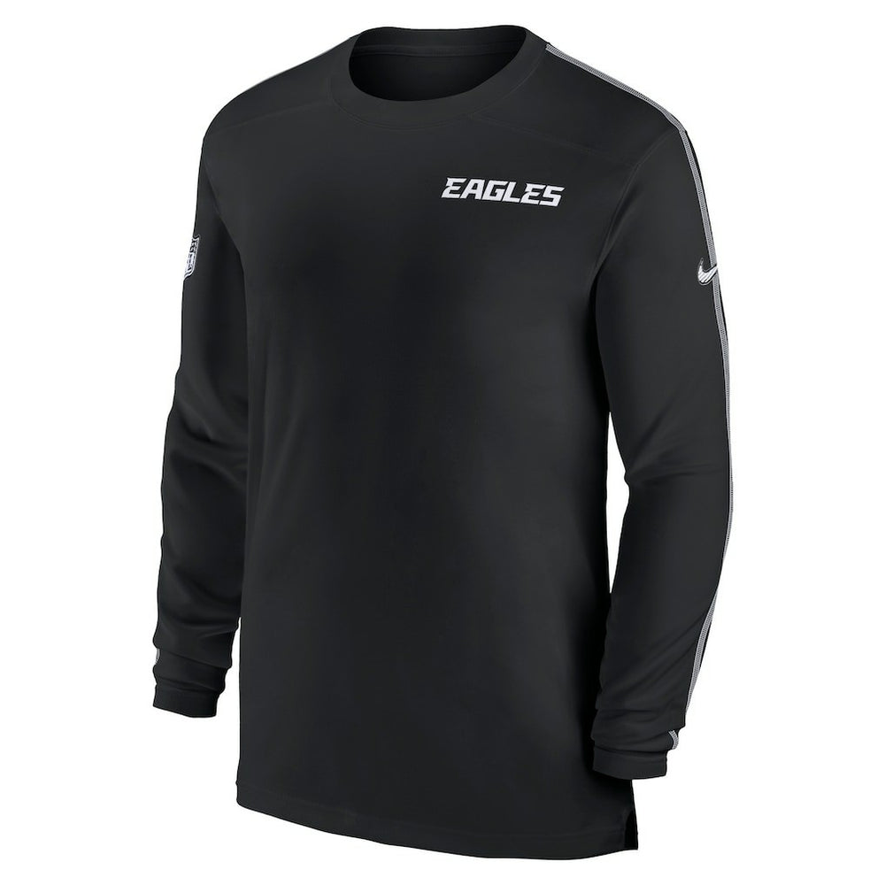 Philadelphia Eagles Sideline Coach UV Performance Long Sleeve T-Shirt - Black discount
