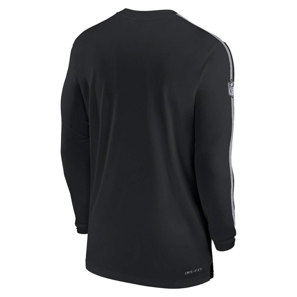 Philadelphia Eagles Sideline Coach UV Performance Long Sleeve T-Shirt - Black discount