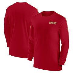 San Francisco 49ers Sideline Coach UV Performance Long Sleeve T-Shirt - Scarlet cheap