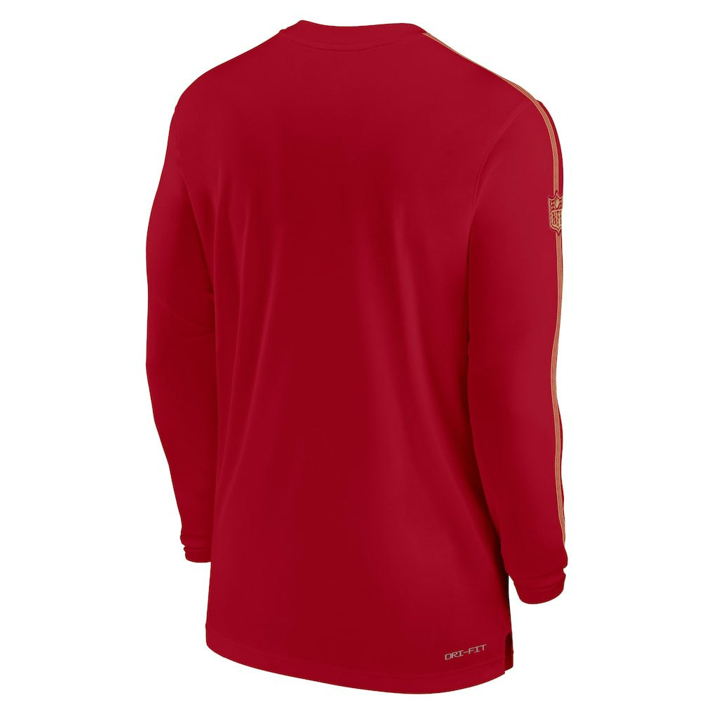 San Francisco 49ers Sideline Coach UV Performance Long Sleeve T-Shirt - Scarlet cheap
