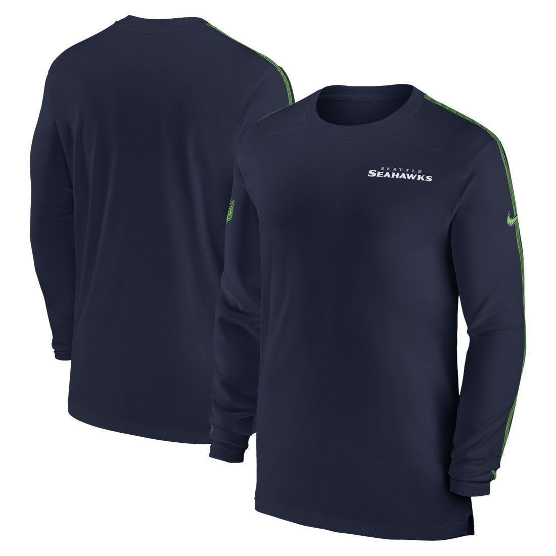Seattle Seahawks Sideline Coach UV Performance Long Sleeve T-Shirt - College Navy on sale