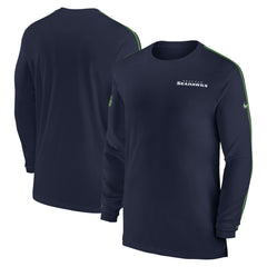 Seattle Seahawks Sideline Coach UV Performance Long Sleeve T-Shirt - College Navy on sale
