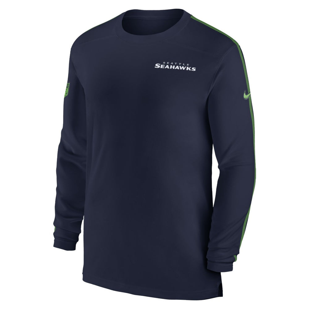 Seattle Seahawks Sideline Coach UV Performance Long Sleeve T-Shirt - College Navy on sale
