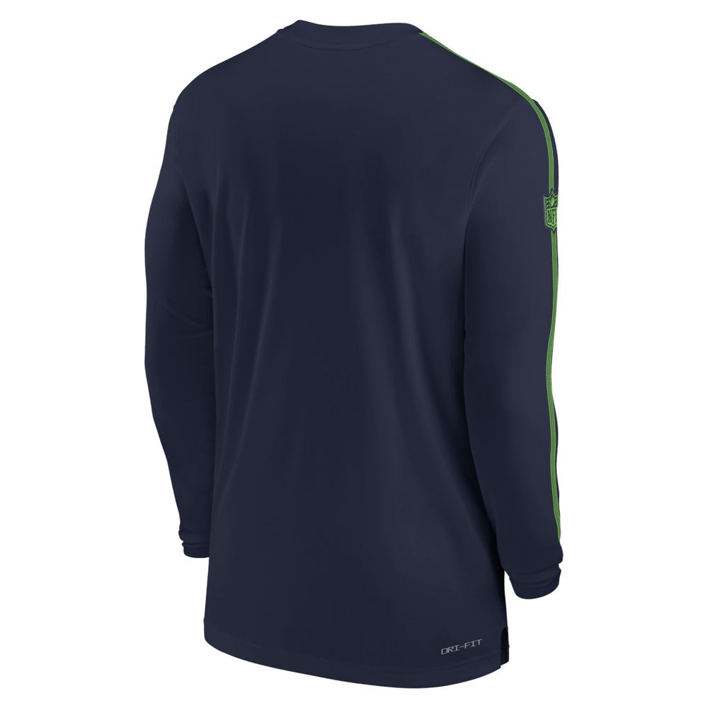 Seattle Seahawks Sideline Coach UV Performance Long Sleeve T-Shirt - College Navy on sale
