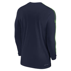 Seattle Seahawks Sideline Coach UV Performance Long Sleeve T-Shirt - College Navy on sale