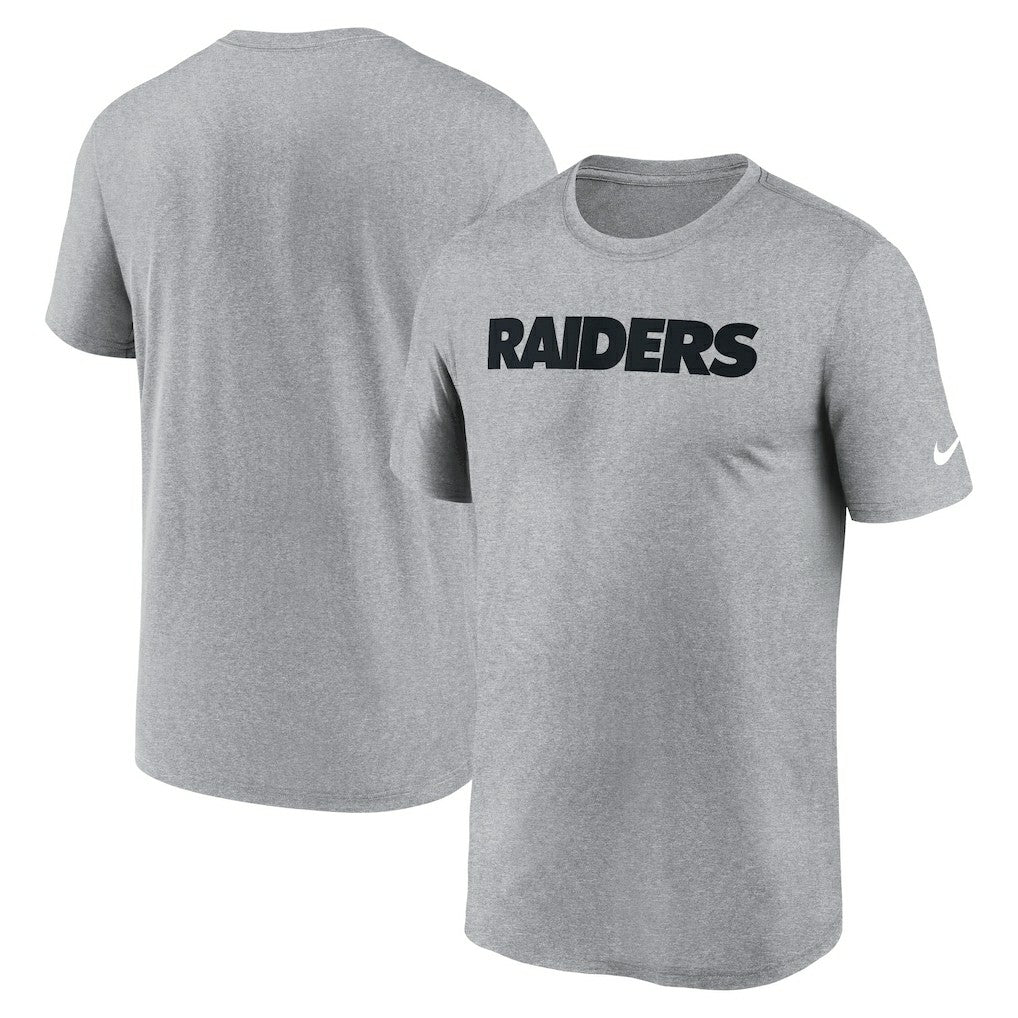 Las Vegas Raiders Primetime Legend Wordmark Performance T-Shirt - Heather Gray for sale