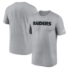 Las Vegas Raiders Primetime Legend Wordmark Performance T-Shirt - Heather Gray for sale
