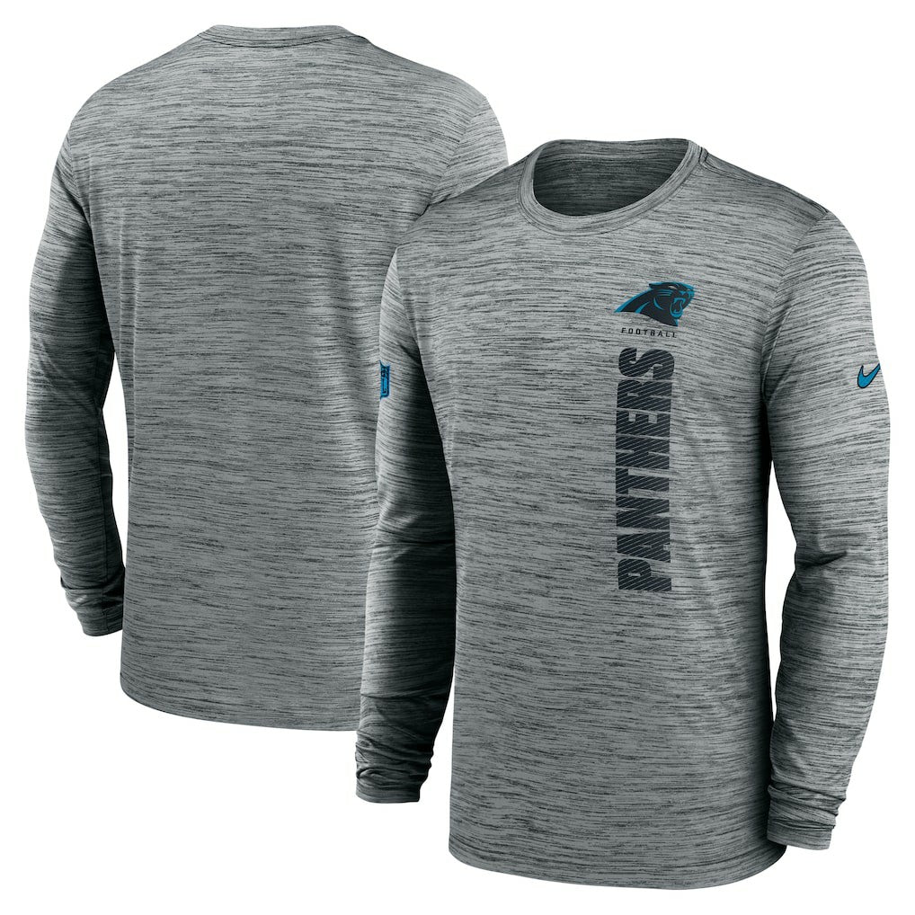 Carolina Panthers Sideline Velocity Dri-FIT Long Sleeve T-Shirt - Gray for sale