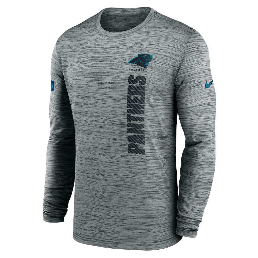 Carolina Panthers Sideline Velocity Dri-FIT Long Sleeve T-Shirt - Gray for sale