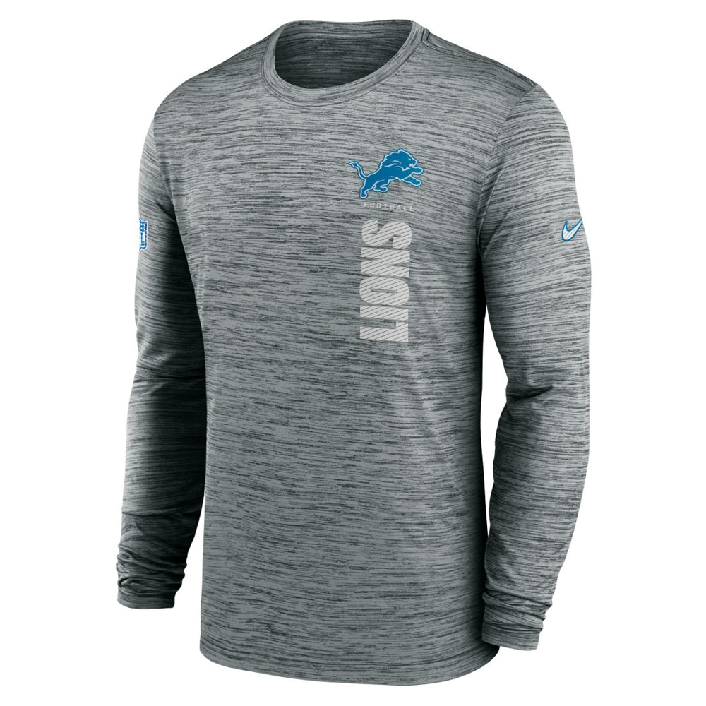 Detroit Lions Sideline Velocity Dri-FIT Long Sleeve T-Shirt - Gray discount