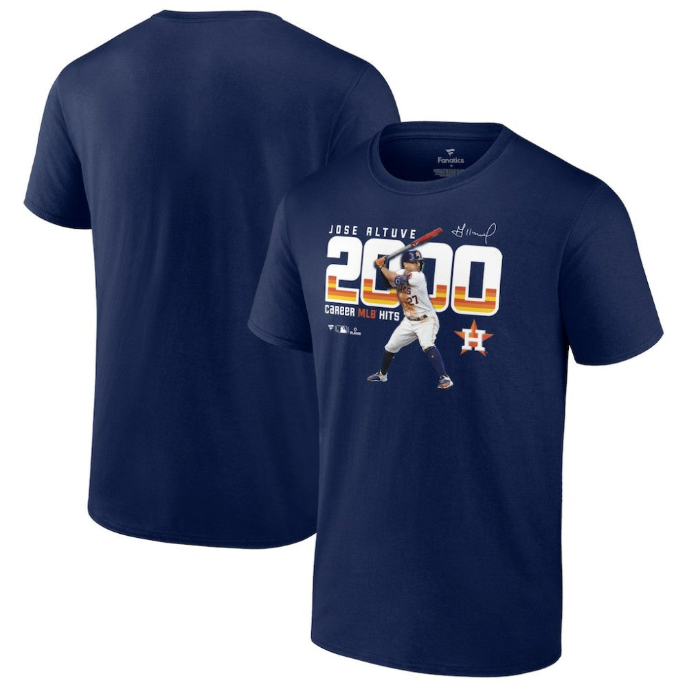 Jose Altuve Houston Astros 2,000 Career Hits T-Shirt Navy
