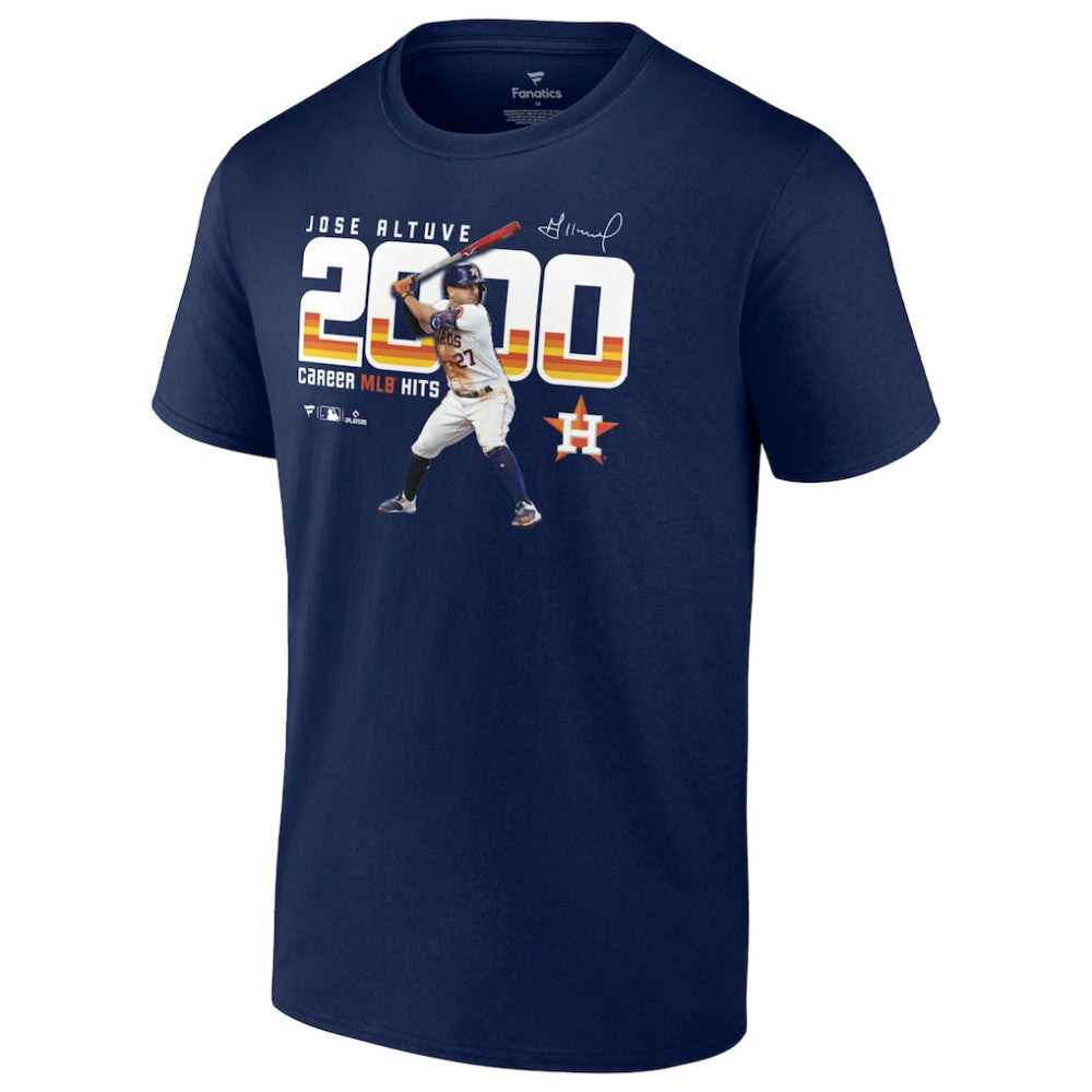 Jose Altuve Houston Astros 2,000 Career Hits T-Shirt Navy