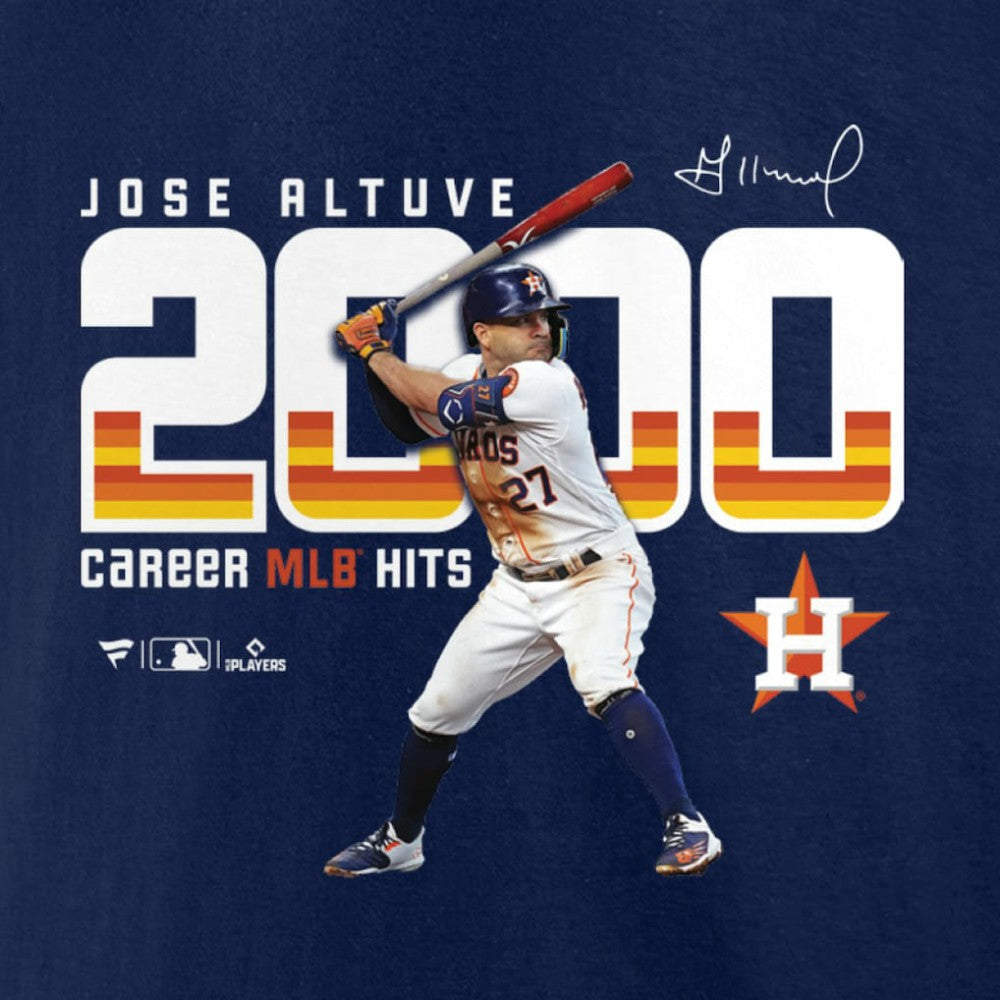 Jose Altuve Houston Astros 2,000 Career Hits T-Shirt Navy
