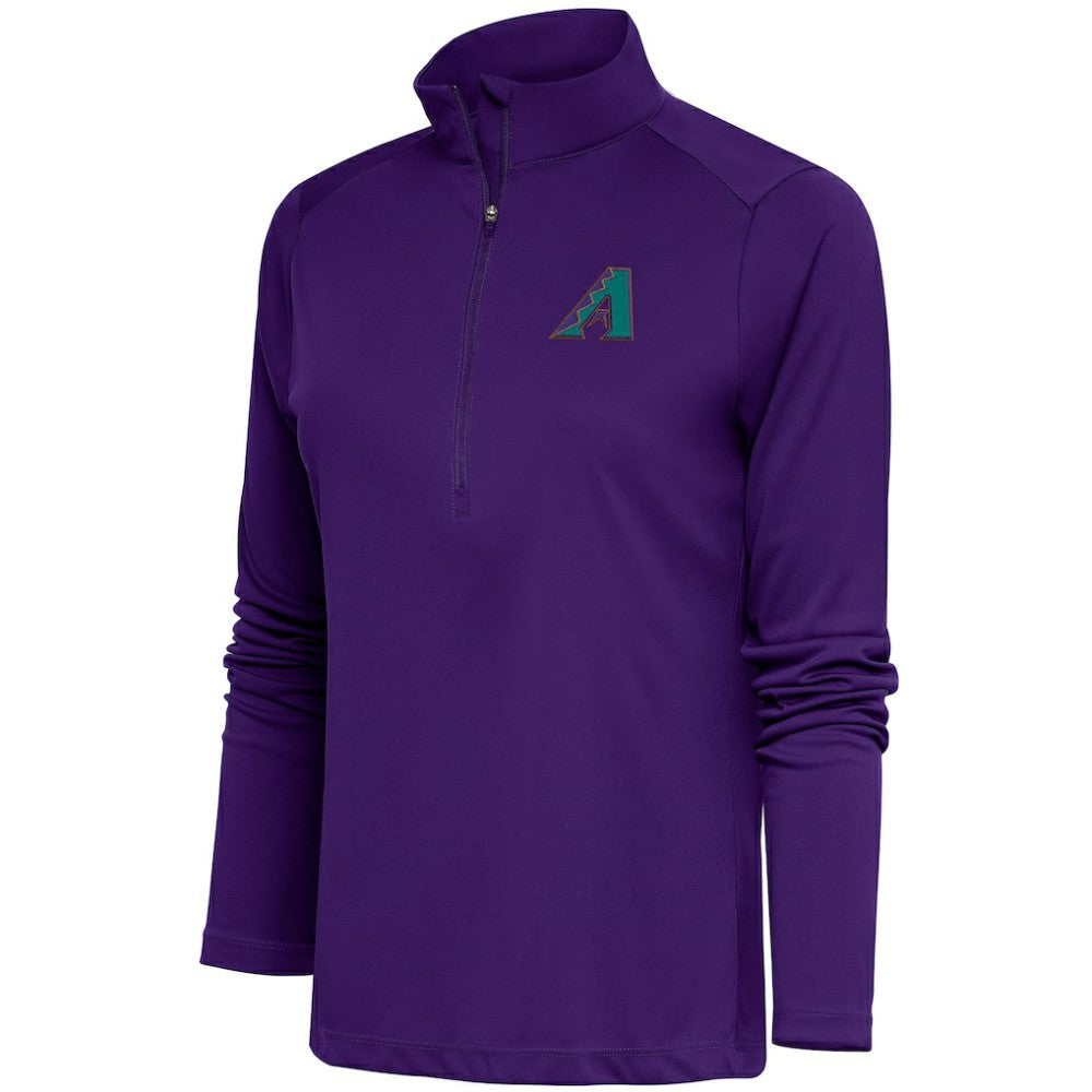 Arizona Diamondbacks Antigua Women's Cooperstown Tribute Half-Zip Pullover Top Purple