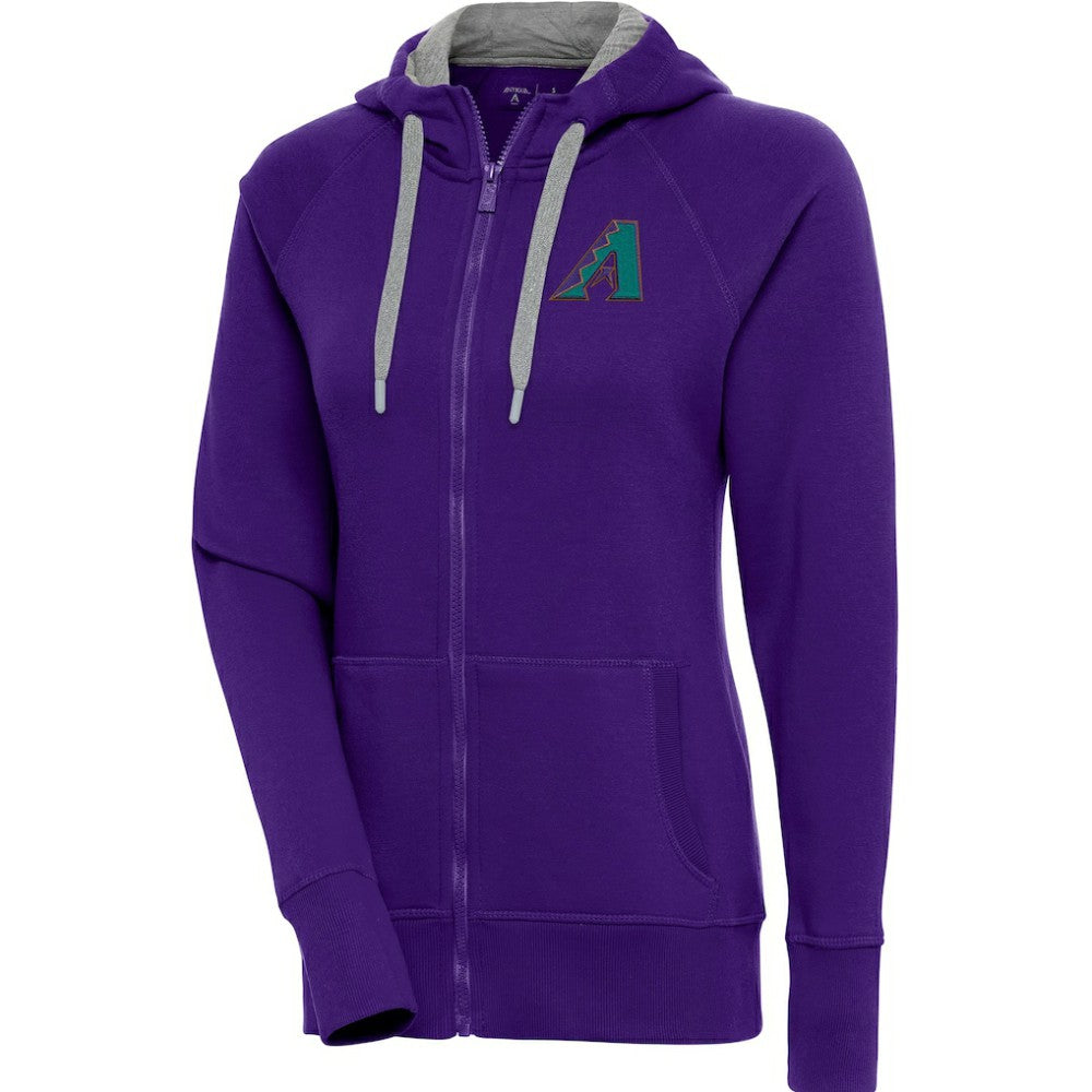 Arizona Diamondbacks Antigua Women's Cooperstown Victory Full-Zip Hoodie Purple